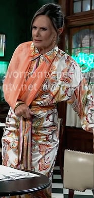 Lucy’s scarf print shirtdress on General Hospital