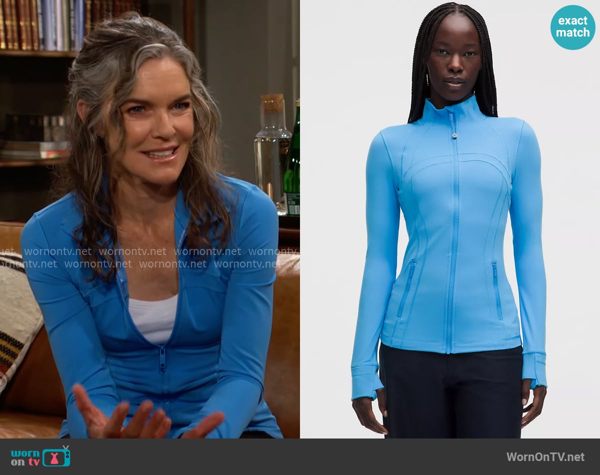Lululemon Define Jacket in Ocean Wave worn by Diane Jenkins (Susan Walters) on The Young and the Restless