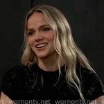 Lulu’s black mesh panel top on General Hospital
