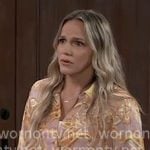 Lulu's orange tie-front shirt on General Hospital