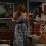Maddie’s blue floral print dress on Sweet Magnolias
