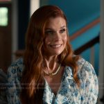 Maddie’s blue floral print ruffle top on Sweet Magnolias