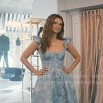 Maddie's blue floral ruffle strap dress on Sweet Magnolias