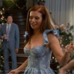 Maddie’s blue floral ruffle strap dress on Sweet Magnolias