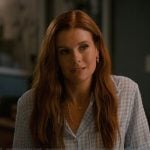 Maddie's blue gingham check top on Sweet Magnolias