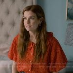 Maddie’s red eyelet top on Sweet Magnolias