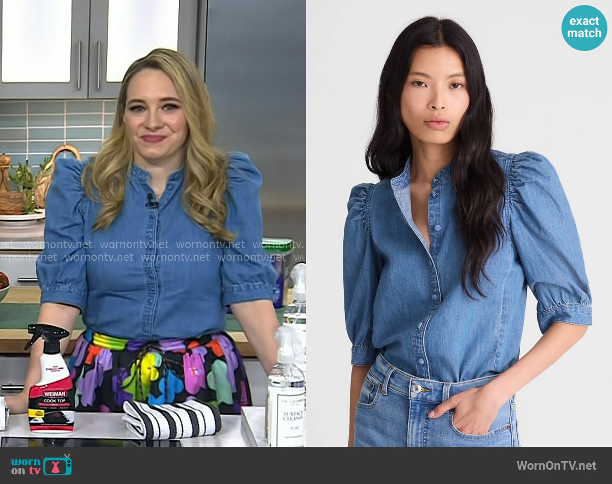 Lexie Sachs’s puff sleeve denim shirt on Today