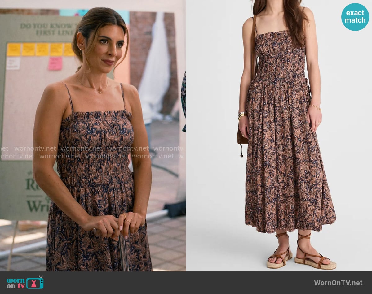 Madewell Paisley Smocked Bubble Hem Maxi Dress worn by Nell Winters (Jamie Lynn Sigler) on Sweet Magnolias