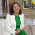 Maggie’s green ribbed midi dress on Good Morning America