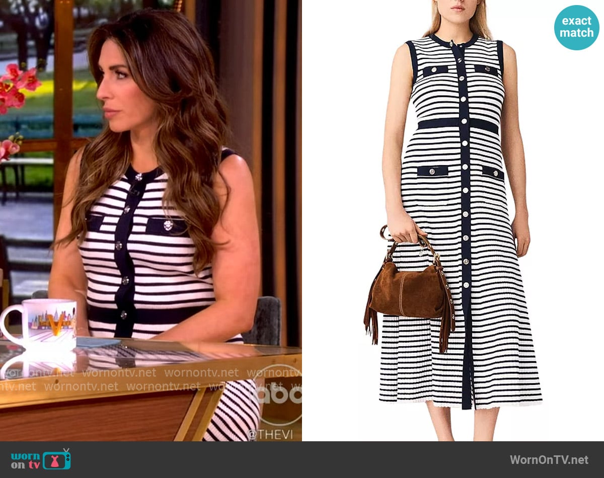 Maje Breton stripe knit maxi dress worn by Alyssa Farah Griffin on The View