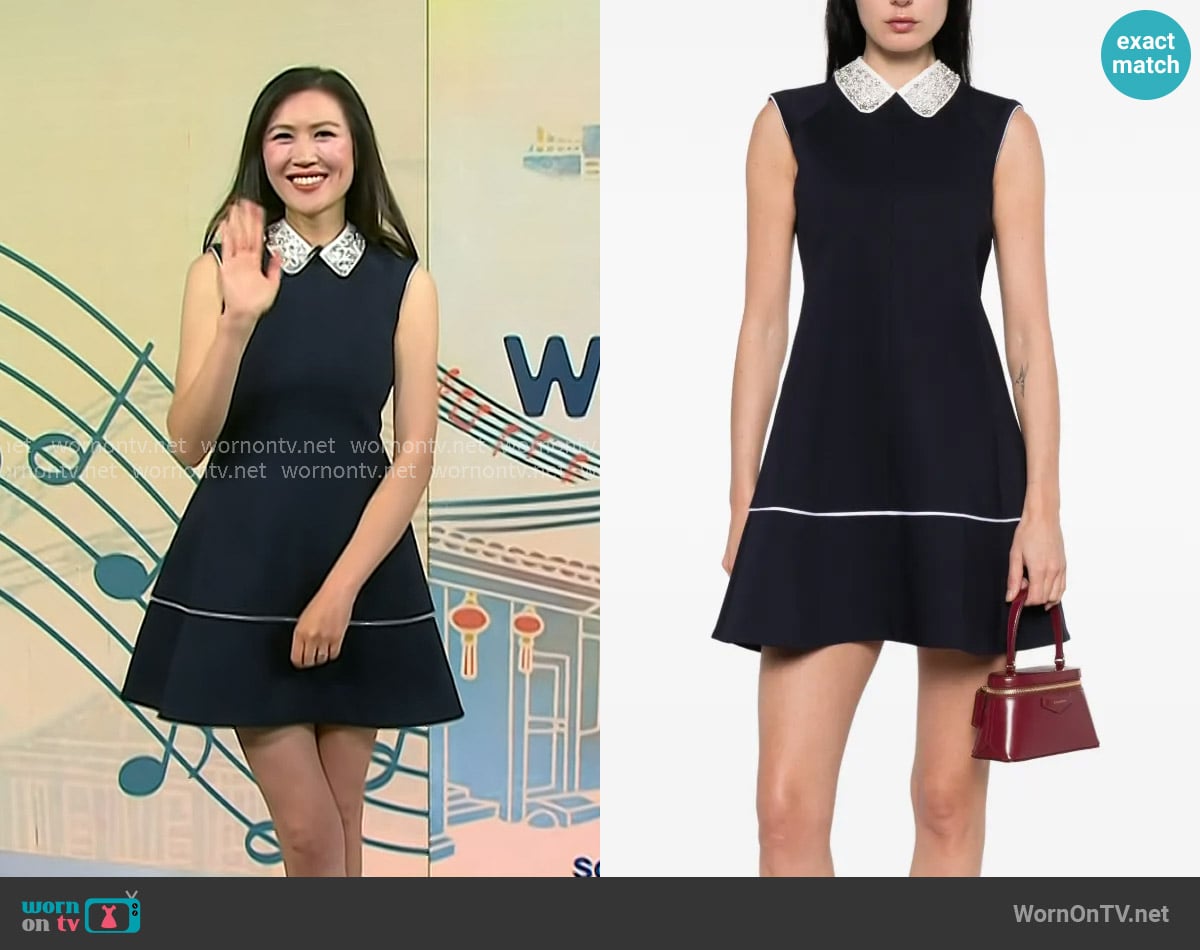 Sophie Chen’s black embellished collar dress on Today Sophie Chen’s black embellished collar dress on Today