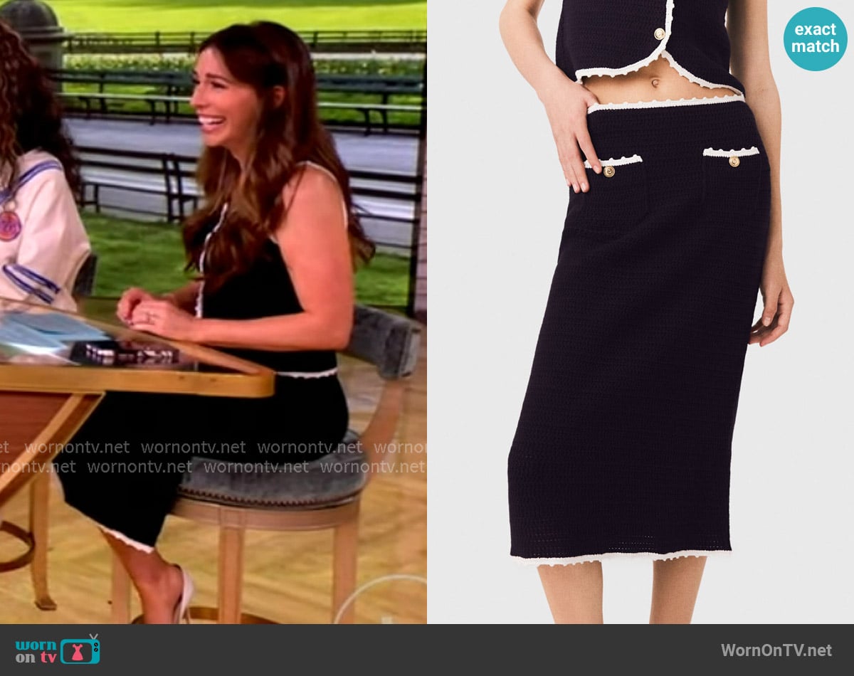 Alyssa’s black crochet knit skirt on The View Alyssa’s black crochet knit skirt on The View
