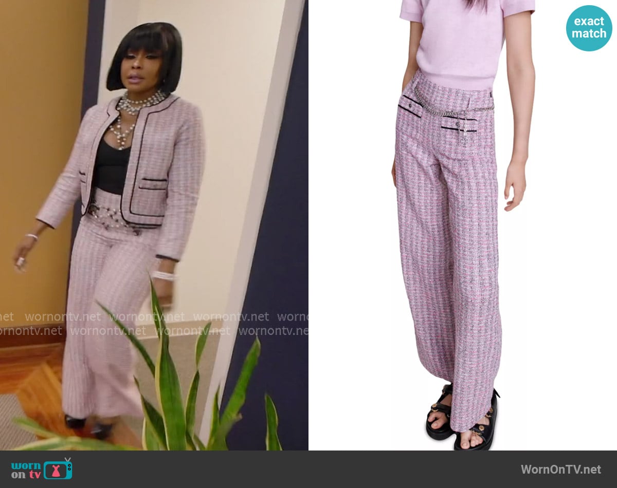 Maje Patri Wide Leg Pants worn by Phaedra Parks on The Real Housewives of Atlanta