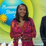 Makho’s pink floral print v-neck dress on Today