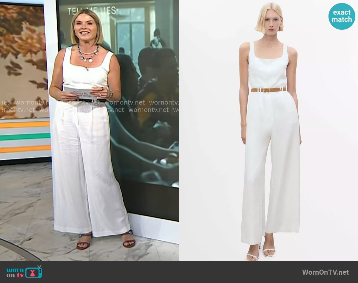 Mango Belted Wide Leg Jumpsuit worn by Jenna Bush Hager on Today