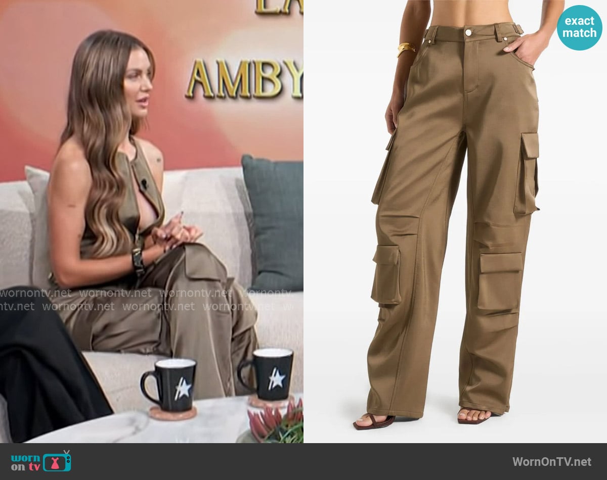 Lala Kent’s olive satin pants on Access Hollywood