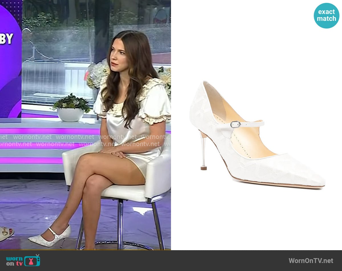 Millie Bobby Brown’s white pumps on Today