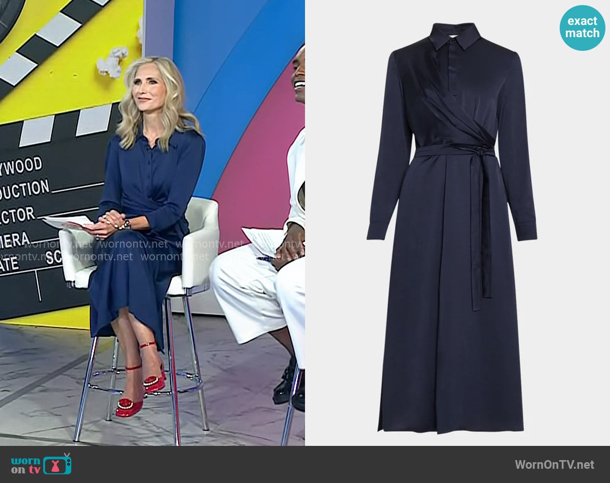 Marella Addirsi Faux-Wrap Belted Midi Shirtdress worn by Misty Belles on Today