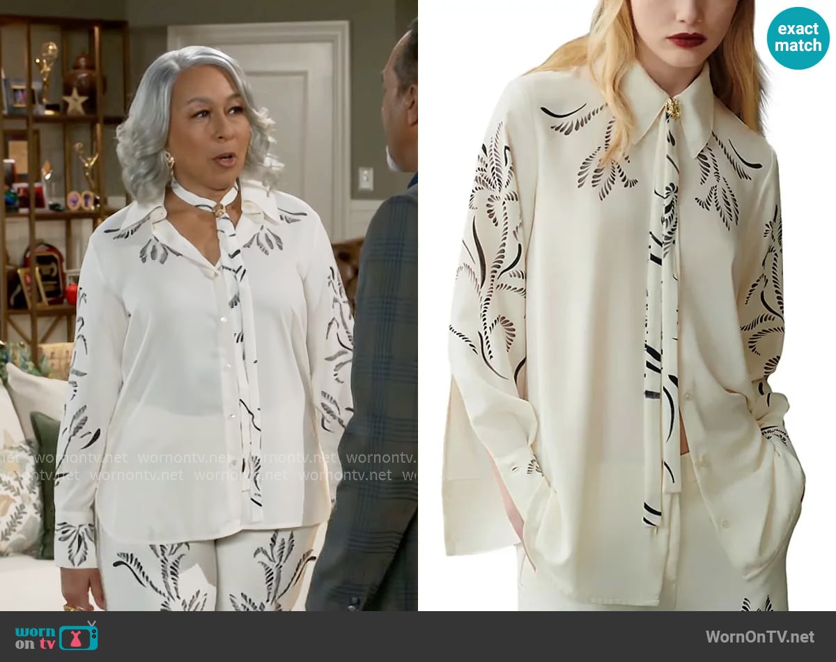 Marella Art.365 Yacht Shirt worn by Anita Dupree (Tamara Tunie) on Beyond the Gates