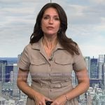 Maria’s taupe belted short sleeve shirtdress on Today