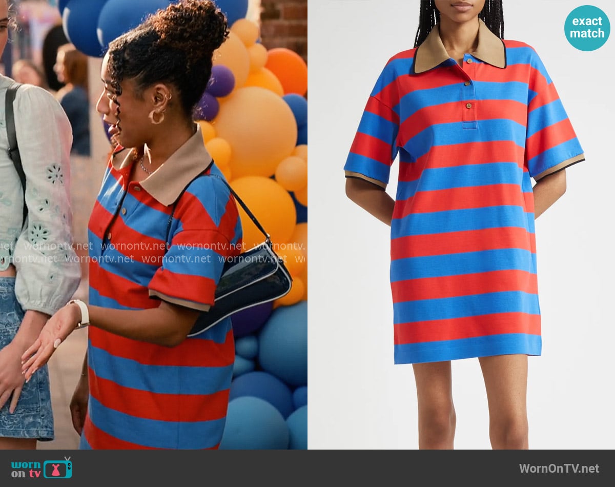 Marimekko Referenssi Stripe Cotton Polo Tunic worn by Jessica Whitley (Iman Benson) on Sweet Magnolias