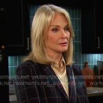 Marlena’s navy windowpane blazer on Days of our Lives