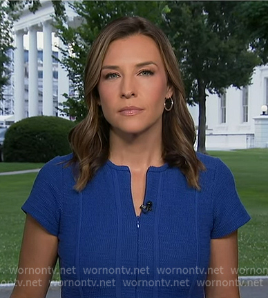 Mary’s blue textured dress on Good Morning America