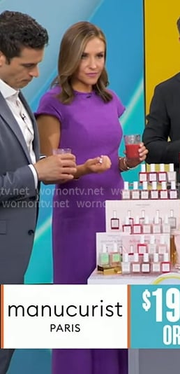 Mary’s purple textured maxi dress on Good Morning America