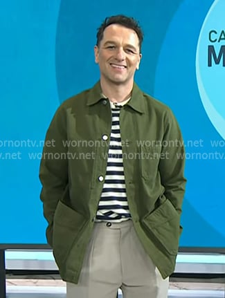 Matthew Rhys’s green patch pocket jacket on Today