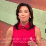 Meg Oliver’s red dress with gold buttons on CBS Mornings