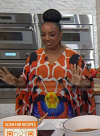 Melba Wilson’s orange animal print kaftan on Today