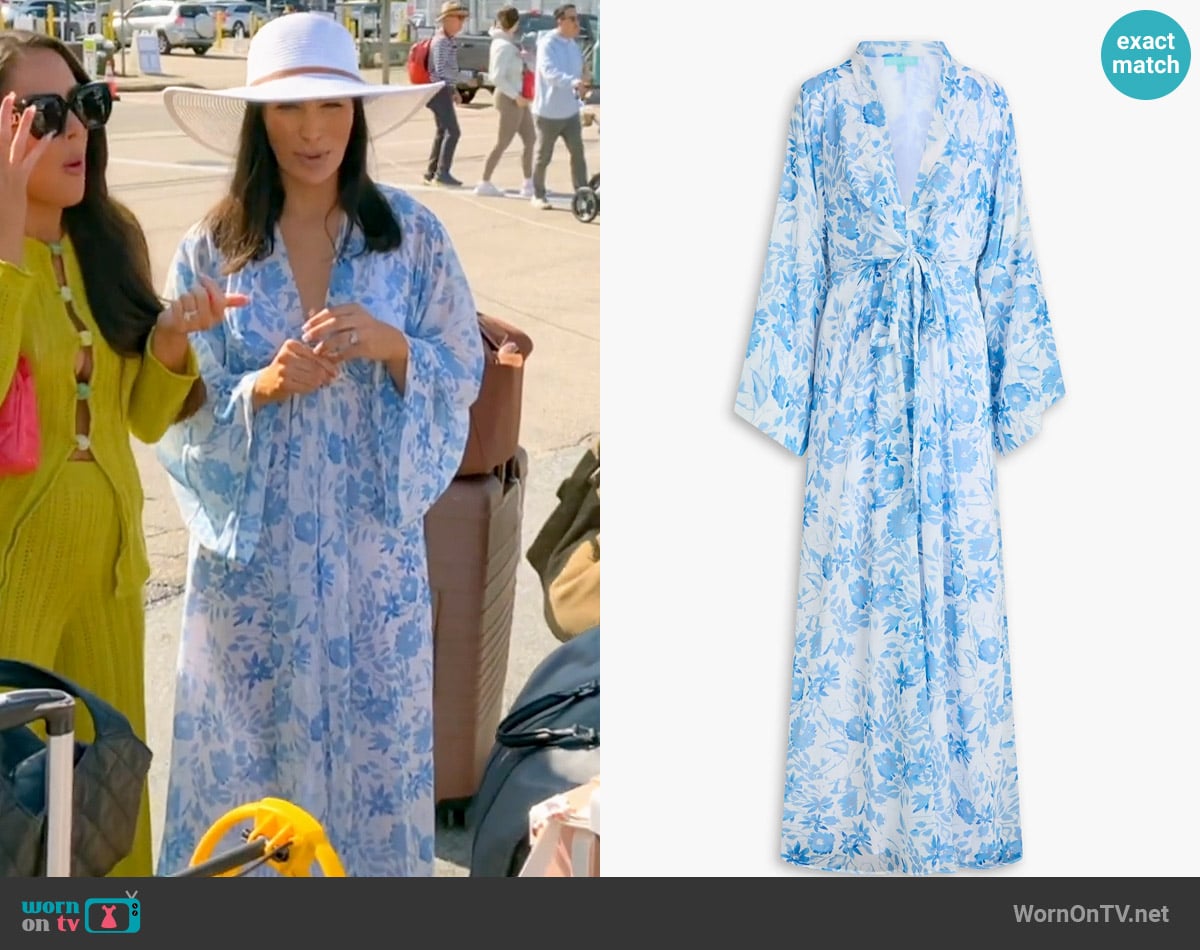 Melissa Odabash Wisdom tie-detailed floral-print georgette maxi dress worn by Ashley Iaconetti on The Real Housewives of Rhode Island