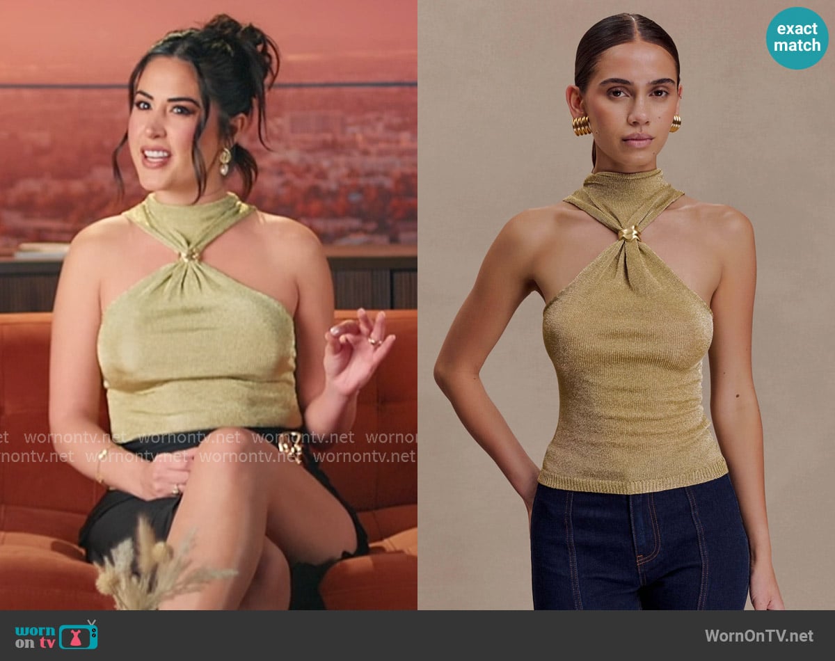 Meshki Nikki Lurex Top with Hardware worn by Michelle Saniei on The Valley