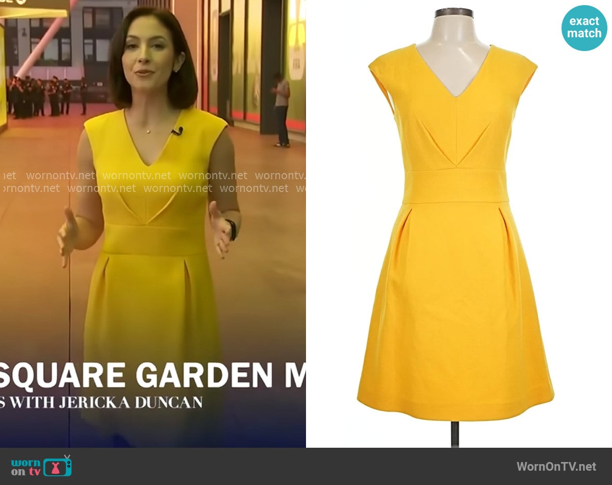 Michael Kors V-Neck Cocktail Dress worn by Ali Bauman on CBS Evening News