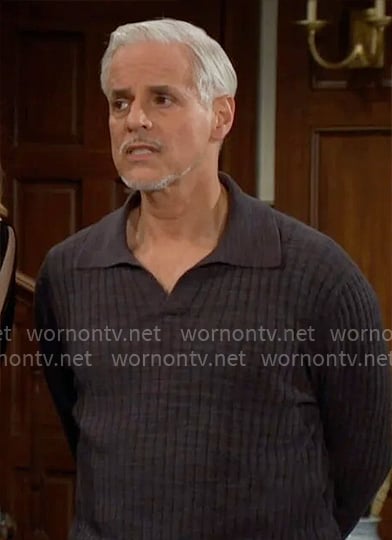 Michael’s dark grey polo sweater on The Young and the Restless