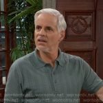 Michael’s green cable knit polo sweater on The Young and the Restless