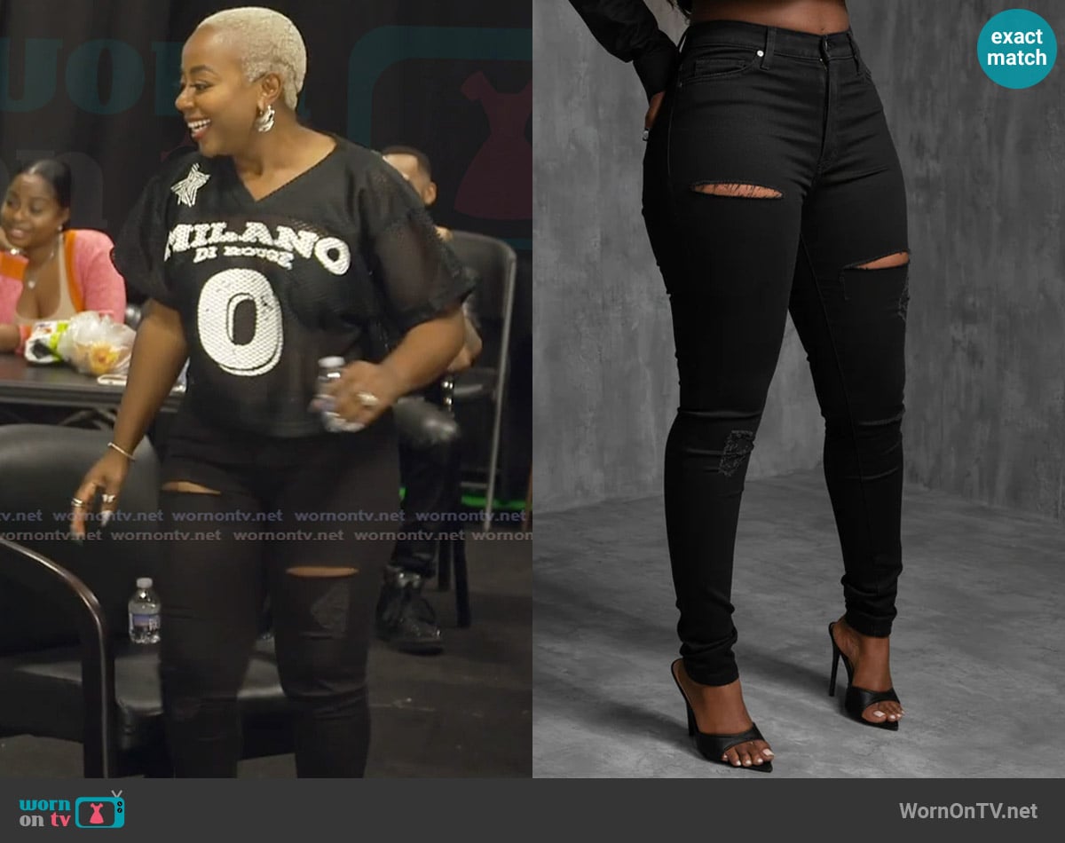 Milano Di Rouge Heather Denim Jeans worn by Pinky Cole on The Real Housewives of Atlanta