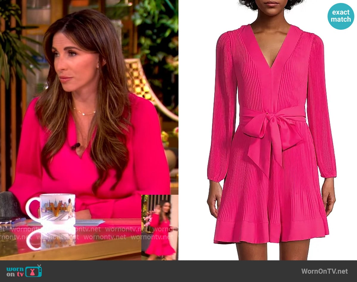 Milly Liv Long Sleeve Pleated Dress worn by Alyssa Farah Griffin on The View