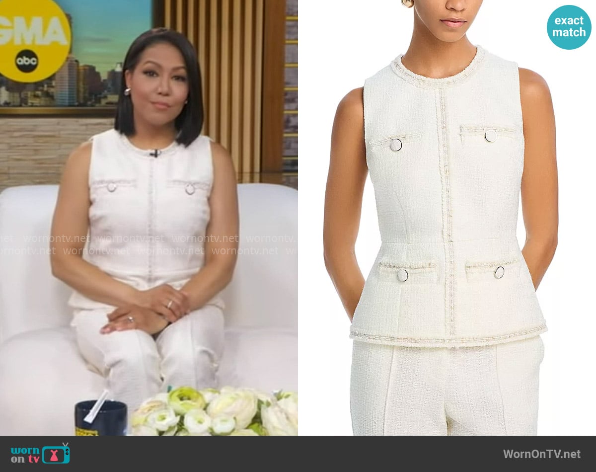 Milly Nette Bouclé Shell Top worn by Stephanie Ramos on Good Morning America
