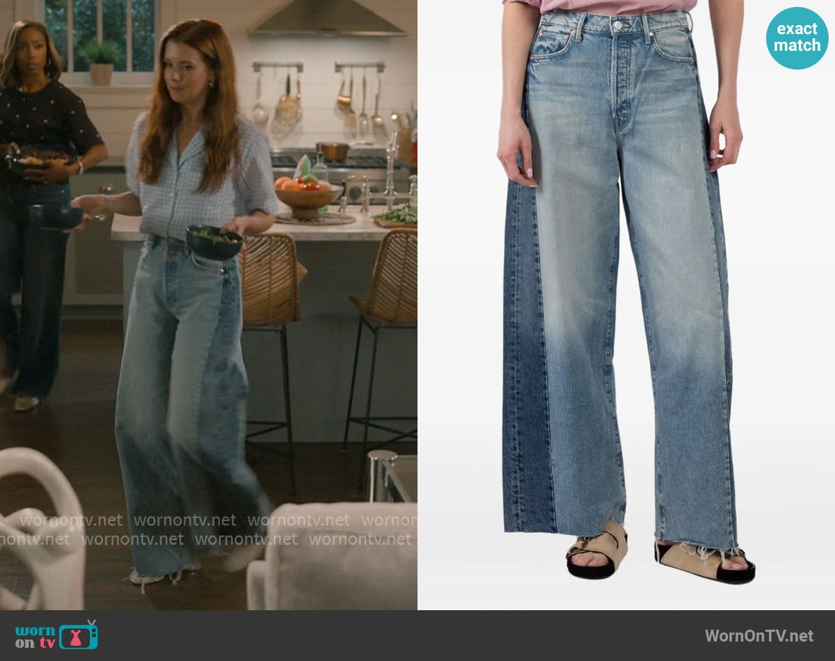 Mother Patchwork Panel Jeans worn by Maddie Townsend (JoAnna Garcia Swisher) on Sweet Magnolias