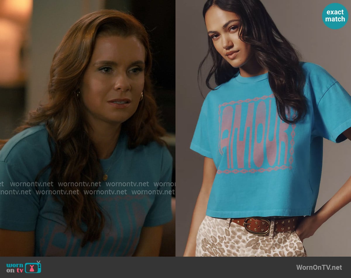 Mother The Grab Bag Crop Tee worn by Maddie Townsend (JoAnna Garcia Swisher) on Sweet Magnolias