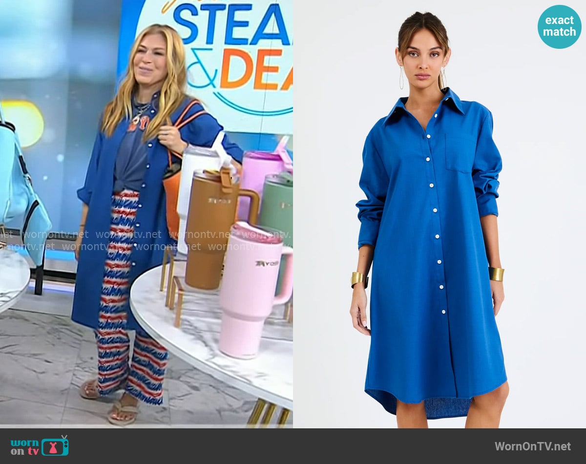 My Bodhi My Bodhi Roma Linen Dress in Sapphire Blue worn by Jill Martin on Today