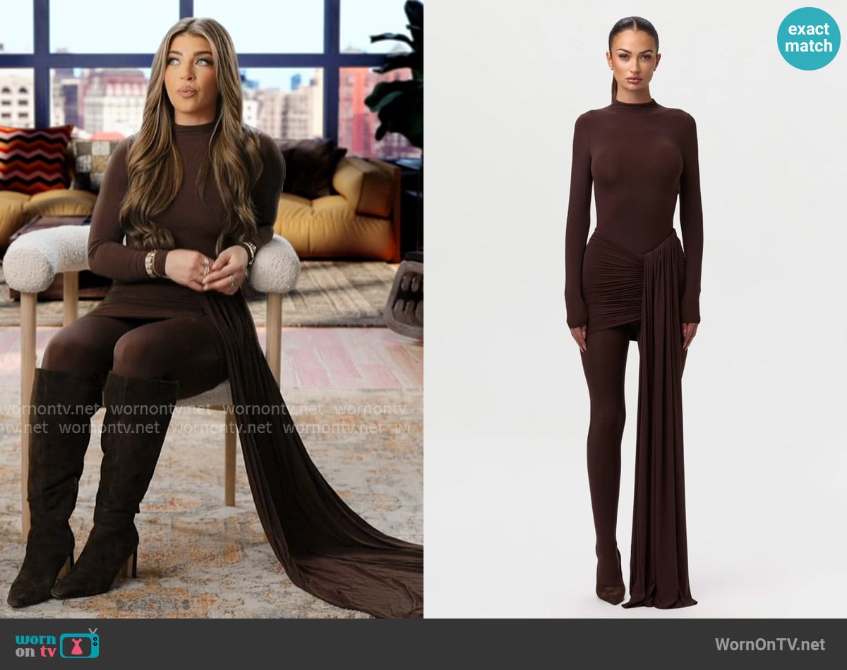 Naked Wardrobe Naked Ruched Drape Mini Skirt worn by Gia Giudice on Next Gen NYC
