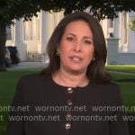 Nancy Cordes’ black jacket with gold buttons on CBS Mornings
