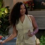 Naomi's green vest and pants set on Beyond the Gates