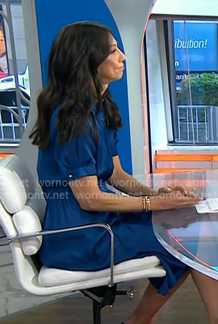 Natalie’s blue band collar dress on Today