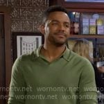 Nate's green polo sweater on The Young and the Restless
