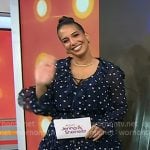 Nessa Diab’s navy polka dot ruffle dress on Today