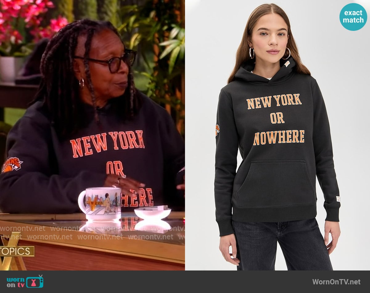 Whoopi’s New York embroidered hoodie on The View