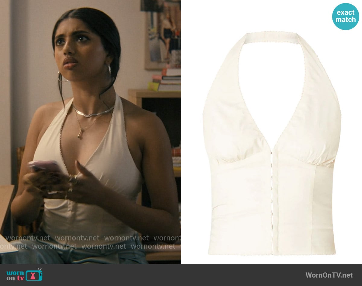 Nia the Brand Rae Corset worn by Abhinaya Chilukuri (Avantika) on Not Suitable For Work
